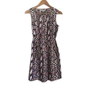 Brown Python Blouson Dress Sz S